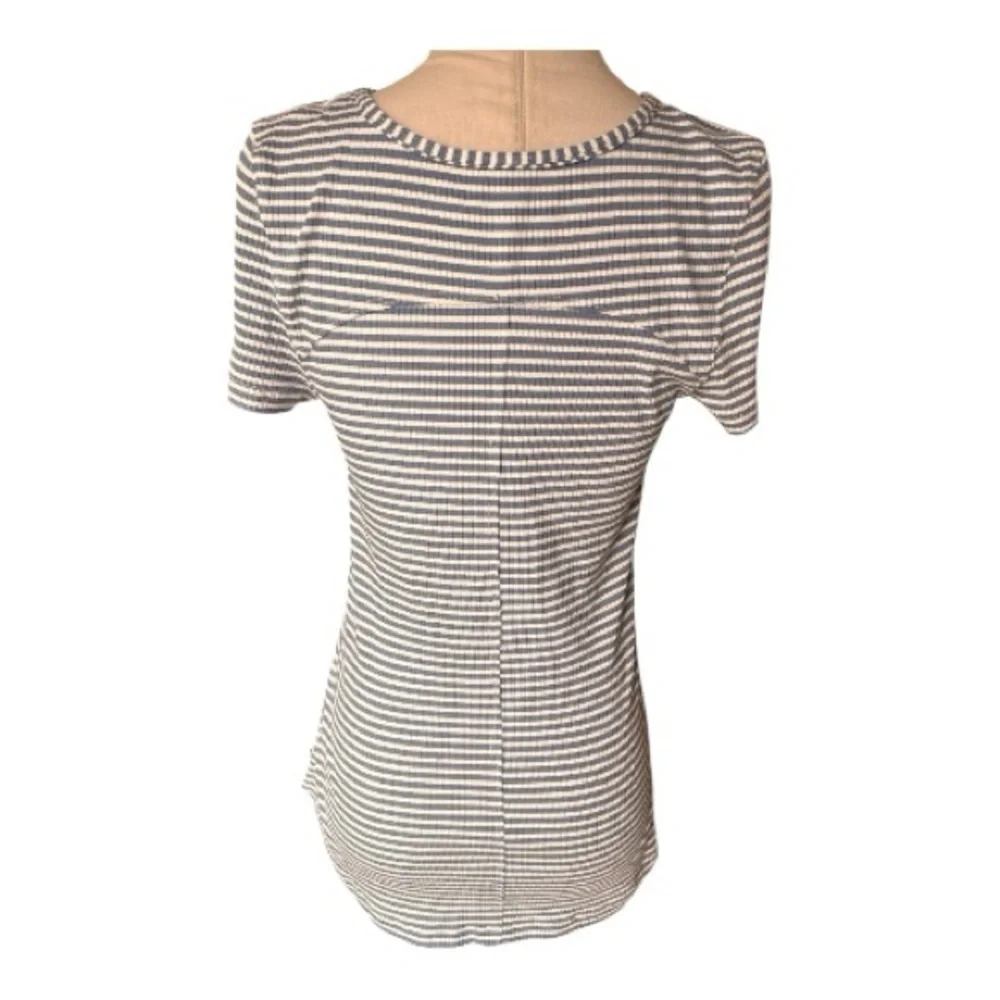 Free People Frenchie knit top with a striped pattern and cut-out neckline Large